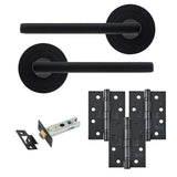 Eclipse Freestyle Matt Black Auriga Latch Door Pack | 102x76mm (4") Hinge  |  22242