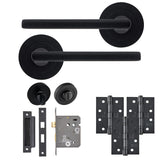Eclipse Freestyle Matt Black Auriga Bathroom Door Pack | 102x76mm (4") Hinge  |  22252