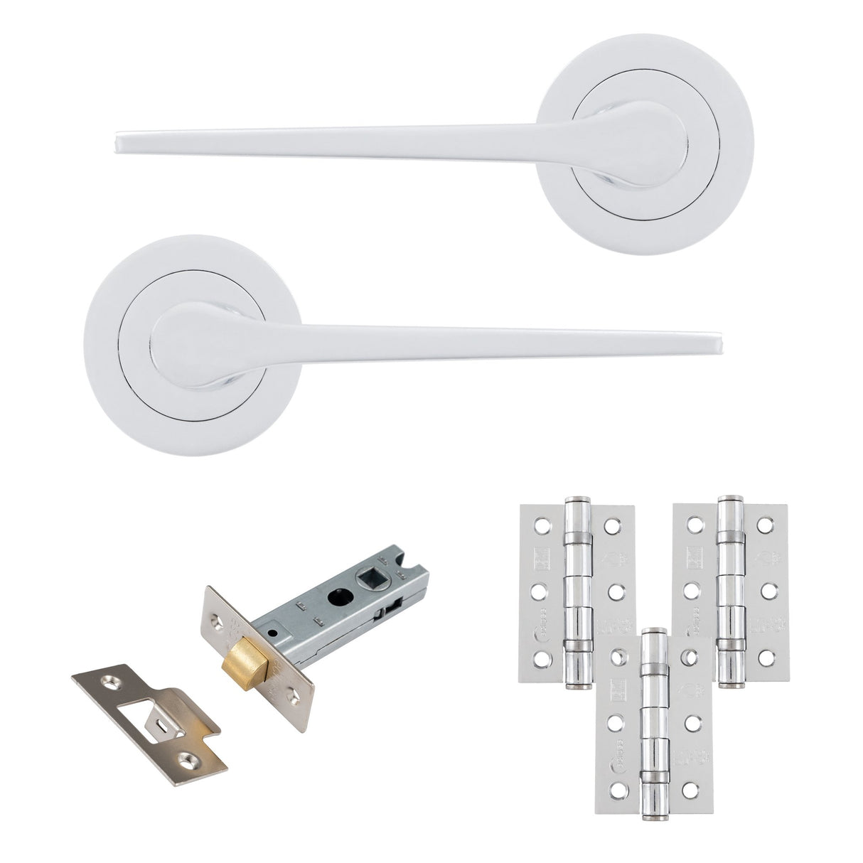Eclipse Freestyle Polished Chrome Monte Latch Door Pack | 76x51mm (3") Hinge  |  22301