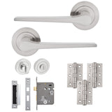 Eclipse Freestyle Satin Nickel Monte Bathroom Door Pack | 76x51mm (3") Hinge  |  22313
