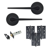 Eclipse Freestyle Matt Black Monte Latch Door Pack | 102x67mm (4")  Hinge  |  22322