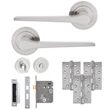 Eclipse Freestyle Satin Nickel Monte Bathroom Door Pack | 102x67mm (4")  Hinge  |  22333
