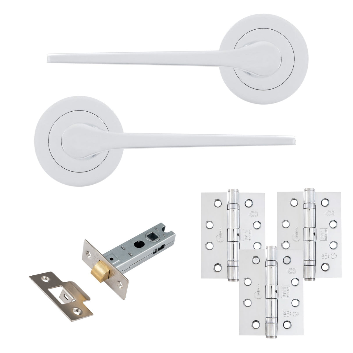 Eclipse Freestyle Polished Chrome Monte Latch Door Pack | 102x76mm (4") Hinge  |  22341