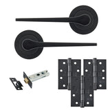 Eclipse Freestyle Matt Black Monte Latch Door Pack | 102x76mm (4") Hinge  |  22342