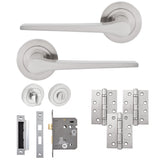 Eclipse Freestyle Satin Nickel Monte Bathroom Door Pack | 102x76mm (4") Hinge  |  22353