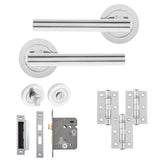 Eclipse Freestyle Polished Chrome Corvette Bathroom Door Pack | 76x51mm (3") Hinge  |  22411