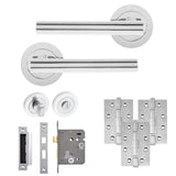 Eclipse Freestyle Polished Chrome Corvette Bathroom Door Pack | 102x67mm (4")  Hinge  |  22431