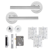 Eclipse Freestyle Polished Chrome Corvette Bathroom Door Pack | 102x76mm (4") Hinge  |  22451