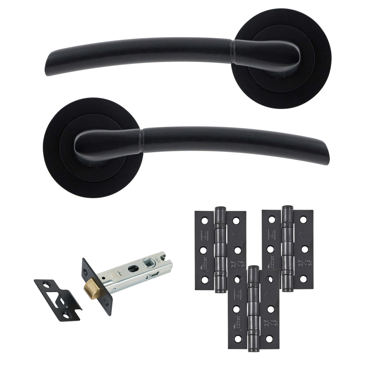 Eclipse Freestyle Matt Black Tifosi Bathroom Door Pack | 102x76mm (4") Hinge  |  22552