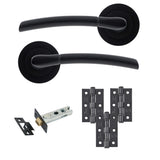 Eclipse Freestyle Matt Black Tifosi Bathroom Door Pack | 102x76mm (4") Hinge  |  22552