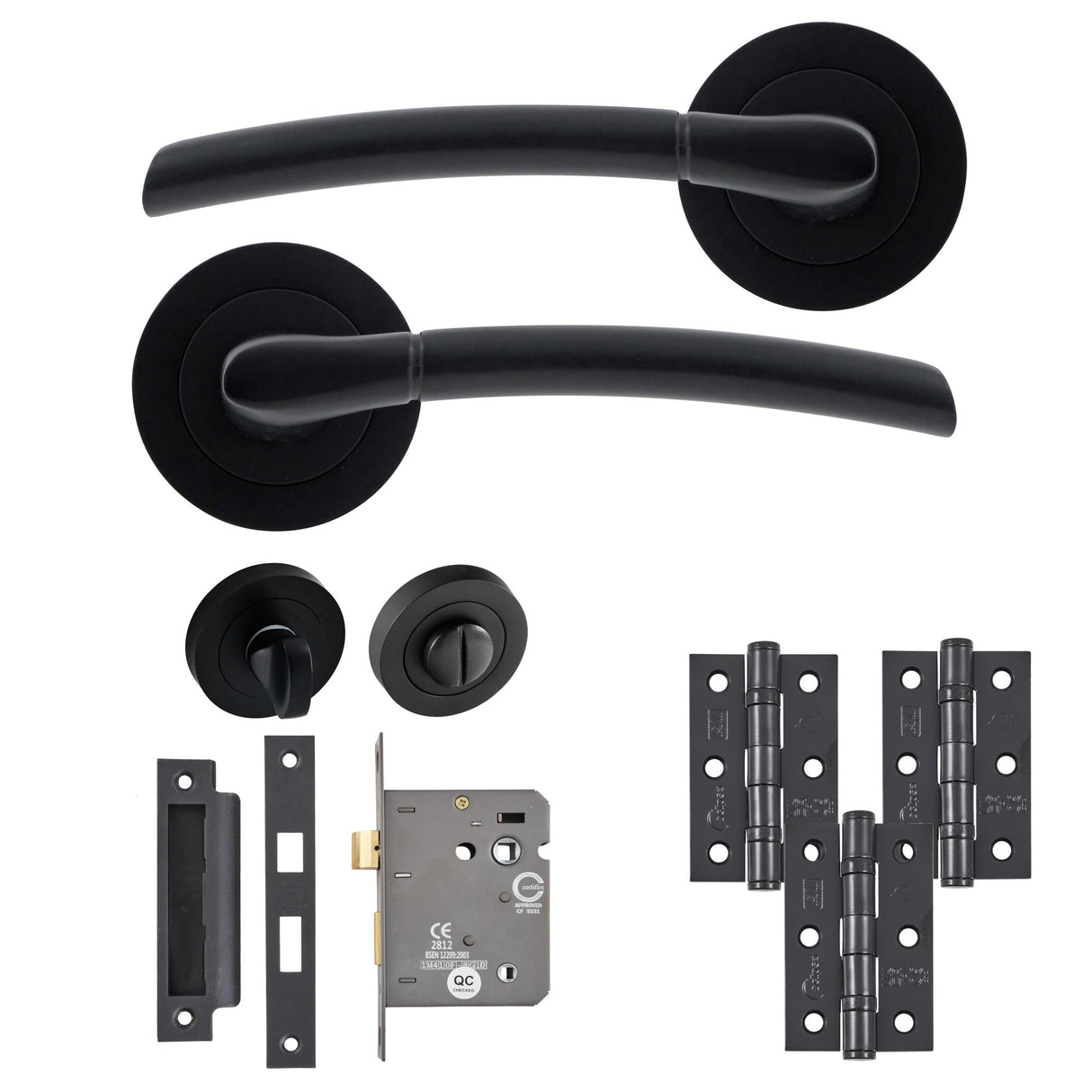 Eclipse Freestyle Matt Black Tifosi Bathroom Door Pack | 76x51mm (3") Hinge  |  22512