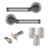 Eclipse Insignia Satin & Black Nickel Elettra Latch Door Pack | 76x51mm (3") Hinge  |  22603