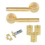 Eclipse Insignia Satin & Polished Brass Elettra Latch Door Pack | 76x51mm (3") Hinge  |  22604