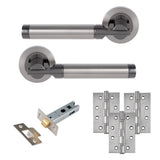 Eclipse Insignia Satin & Black Nickel Elettra Latch Door Pack | 102x67mm (4")  Hinge  |  22623