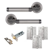 Eclipse Insignia Satin & Black Nickel Elettra Latch Door Pack | 102x76mm (4") Hinge  |  22643