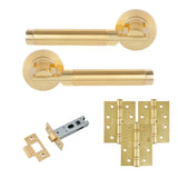 Eclipse Insignia Satin & Polished Brass Elettra Latch Door Pack | 102x76mm (4") Hinge  |  22644
