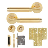 Eclipse Insignia Satin & Polished Brass Elettra Bathroom Door Pack | 102x76mm (4") Hinge  |  22654