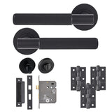 Eclipse Insignia Matt Black Linear Bathroom Door Pack | 76x51mm (3") Hinge  |  22812