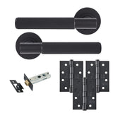 Eclipse Insignia Matt Black Linear Latch Door Pack | 102x76mm (4") Hinge  |  22842