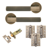 Eclipse Insignia Antique Brass Linear Latch Door Pack | 102x76mm (4") Hinge  |  22845