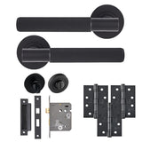 Eclipse Insignia Matt Black Linear Bathroom Door Pack | 102x76mm (4") Hinge  |  22852