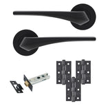 Eclipse Insignia Matt Black Lanza Latch Door Pack | 76x51mm (3") Hinge  |  22902