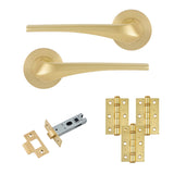 Eclipse Insignia Satin Brass Lanza Latch Door Pack | 76x51mm (3") Hinge  |  22904