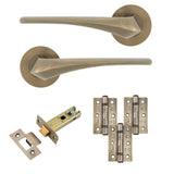 Eclipse Insignia Antique Brass Lanza Latch Door Pack | 76x51mm (3") Hinge  |  22905