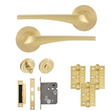 Eclipse Insignia Satin Brass Lanza Bathroom Door Pack | 76x51mm (3") Hinge  |  22914