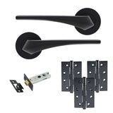 Eclipse Insignia Matt Black Lanza Latch Door Pack | 102x67mm (4")  Hinge  |  22922