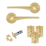 Eclipse Insignia Satin Brass Lanza Latch Door Pack | 102x67mm (4")  Hinge  |  22924