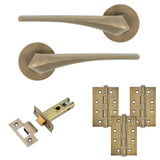 Eclipse Insignia Antique Brass Lanza Latch Door Pack | 102x67mm (4")  Hinge  |  22925