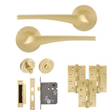 Eclipse Insignia Satin Brass Lanza Bathroom Door Pack | 102x67mm (4")  Hinge  |  22934