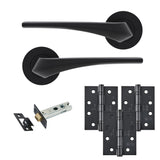 Eclipse Insignia Matt Black Lanza Latch Door Pack | 102x76mm (4") Hinge  |  22942