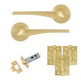 Eclipse Insignia Satin Brass Lanza Latch Door Pack | 102x76mm (4") Hinge  |  22944