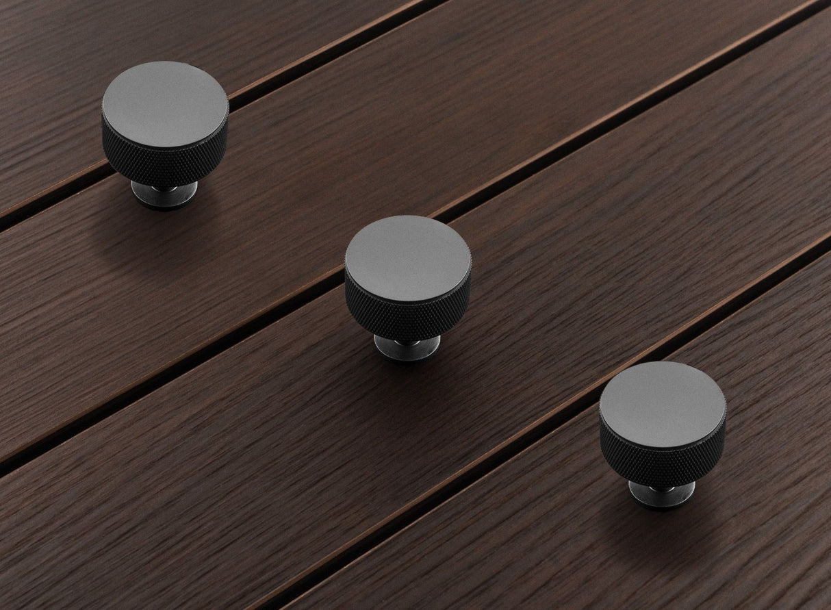 Anthracite 35mm Knurled Cupboard Knob | FTD703ANT