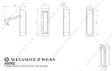 A&W Satin Nickel Square Sliding Door Edge Flush Pull  | AW990SN
