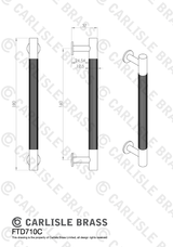 Matt Black 190mm Lines Pull Handle | FTD710CMB