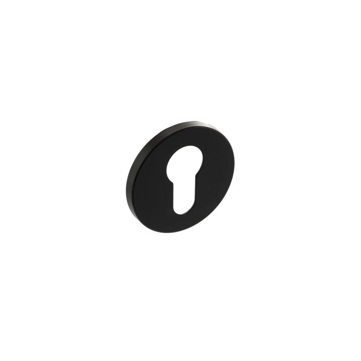 Millhouse Matt Black Euro Escutcheon on 5mm slimline rose | MHSREMB