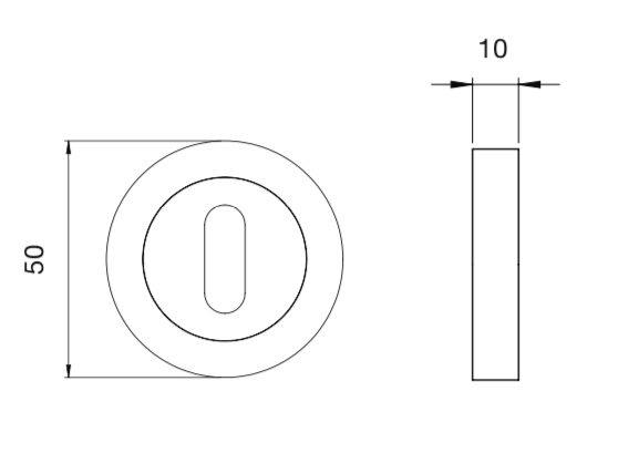 Carlisle Brass Satin Chrome Standard Keyhole Escutcheon | EUL002SC