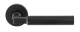 Set Matt Black Amiata Lever Furniture on round rose | EUL040MB