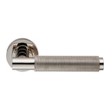 Polished Nickel Varese Knurled Lever on Round Rose | EUL050PN