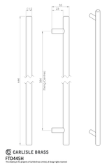Satin Nickel Steel T Bar Cabinet Handle 384mm c/c | FTD445HSN