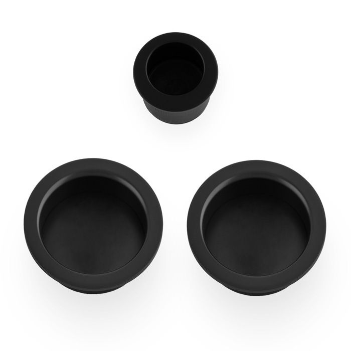 A&W Black Round Sliding Door Pull Kit  | AW994BL