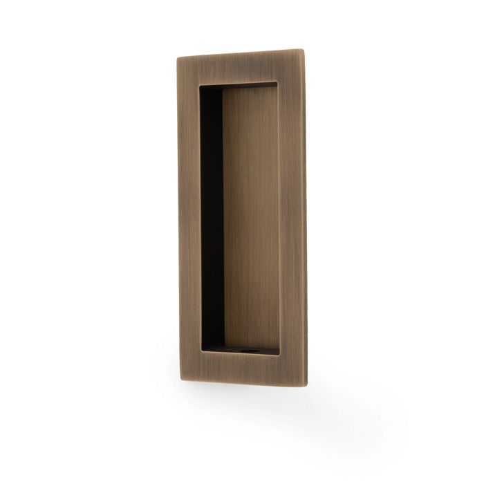 A&W Antique Brass 100 x 45mm Rectangular Flush Pull  | AW911-100-AB