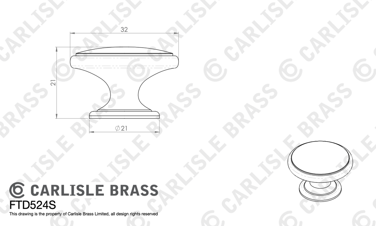 Satin Nickel 32mm Oxford Cupboard Knob | FTD524SSN