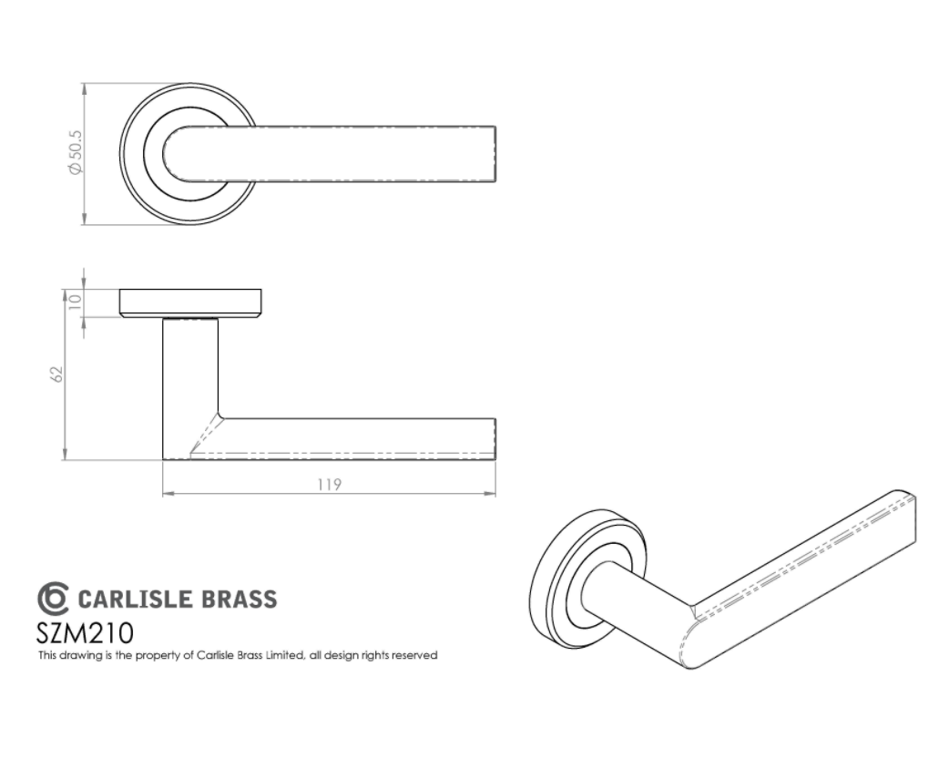 Set Polished Chrome Serozzetta Edge Latch Furniture on Round Rose | SZM210CP