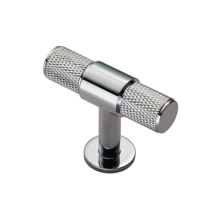 Polished Chrome 50mm Knurled T-Bar Knob | FTD701CP