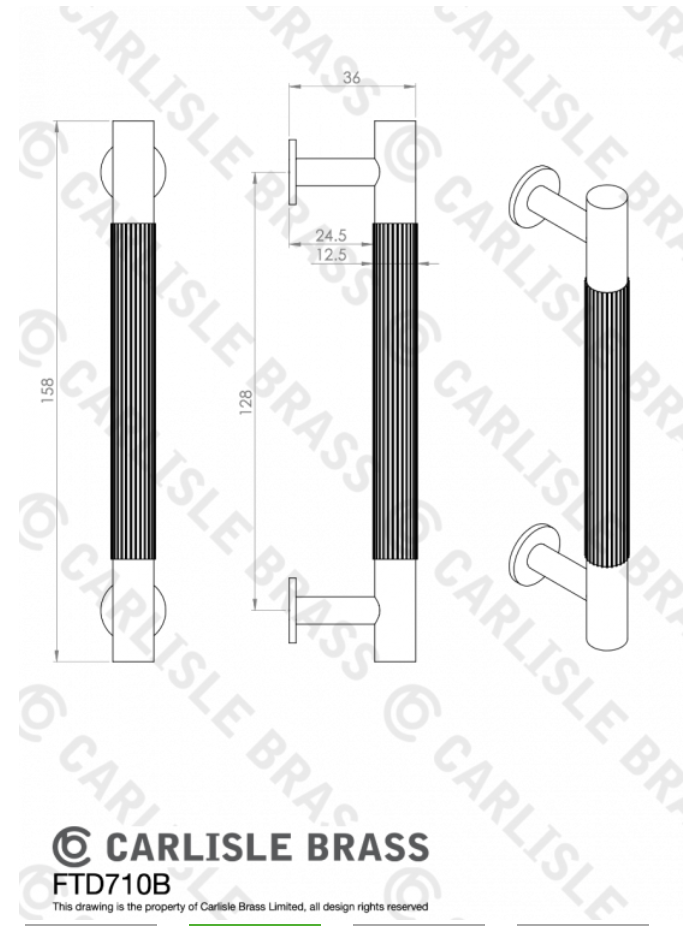 Polished Chrome 158mm Lines Pull Handle | FTD710BCP