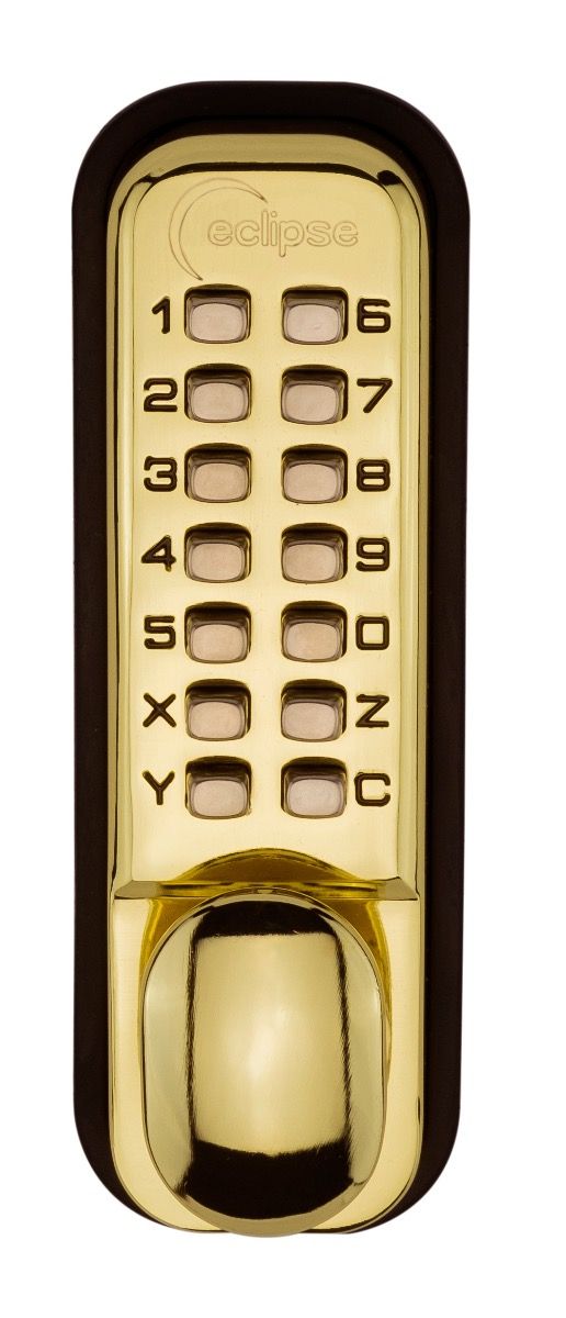 ED20 Polished Brass Easy Code Change Push Button Digital Lock | 70251